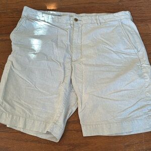 Cremieux tan and white striped shorts